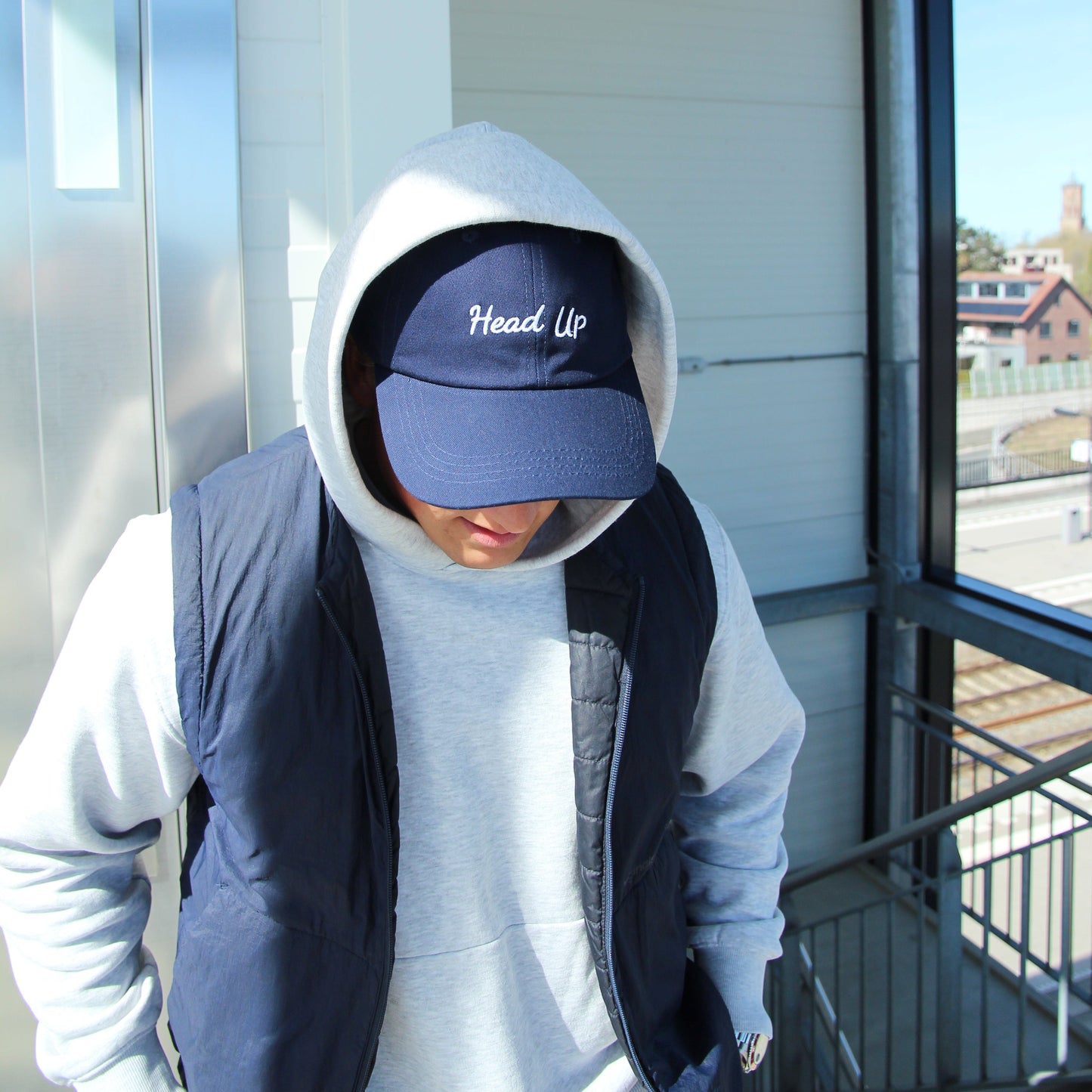 Head Up Script Cap - Navy